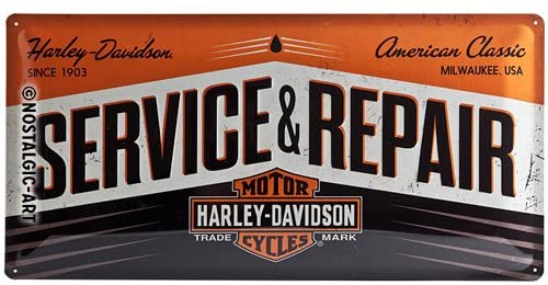 Harley Davidson Service Werkstatt geprägt Blechschild 25x50 Metallschild XXL05 