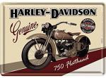 Harley-Davidson Flathead, Blechpostkarte, Bunt, 10 x 14 cm