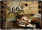 Blechpostkarte Route 66 Drive Eat